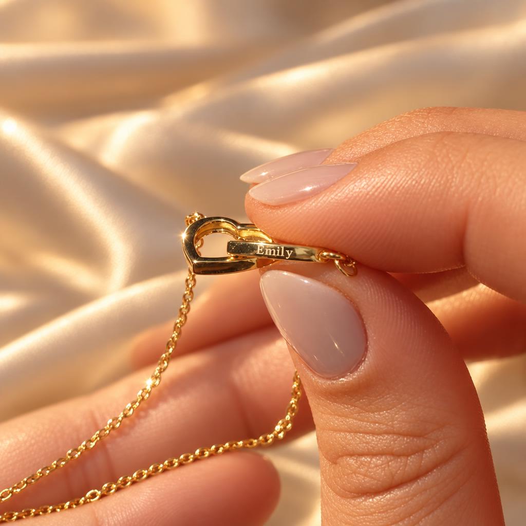 Pendentif cœur gravé d'un prénom – Coffret Rose Éternelle | Paris Lovers