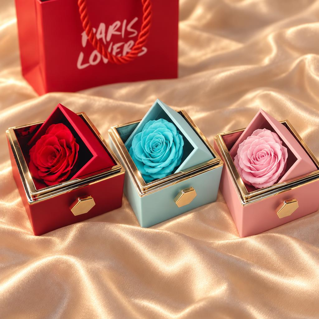 Coffret Rose Éternelle – les trois coloris : rouge, bleu et rose | Paris Lovers